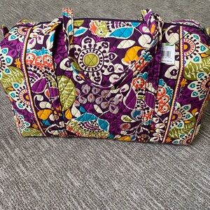 Vera Bradley Plum Crazy Paisley Pattern Large Travel Duffel